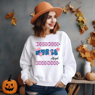 Halloween nurse sweatshirt with Name 