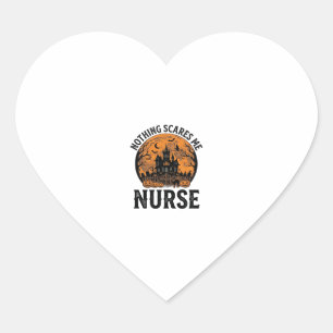 Halloween Nurse Vintage Spooky Moon Design_1 Heart Sticker