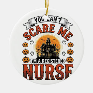 Halloween Nurse Vintage Spooky Registered Nurse De Ceramic Tree Decoration