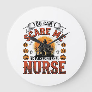 Halloween Nurse Vintage Spooky Registered Nurse De Large Clock