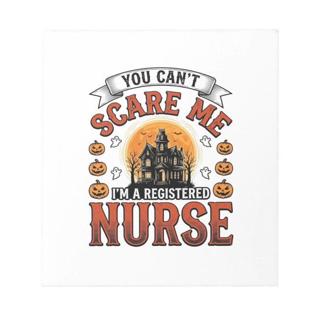Halloween Nurse Vintage Spooky Registered Nurse De Notepad (Front)