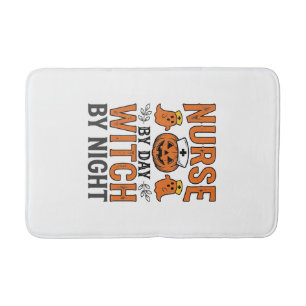 Halloween Nurse Witch By Night Vintage Shirt Desig Bath Mat