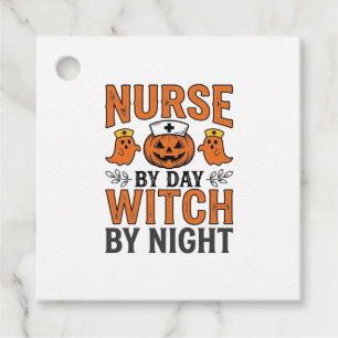 Halloween Nurse Witch By Night Vintage Shirt Desig Favour Tags