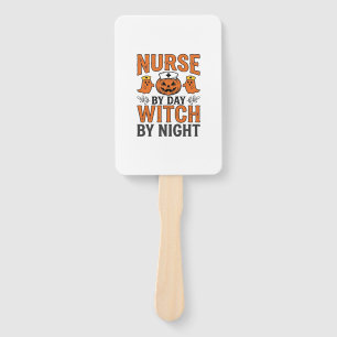 Halloween Nurse Witch By Night Vintage Shirt Desig Hand Fan