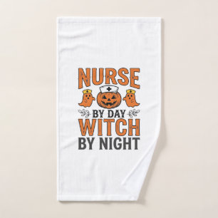 Halloween Nurse Witch By Night Vintage Shirt Desig Hand Towel