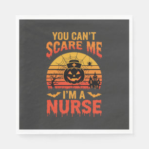 Halloween Nurse You Can't Scare Me Vintage Napkin