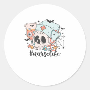 Halloween #NurseLife - Nurse   Classic Round Sticker