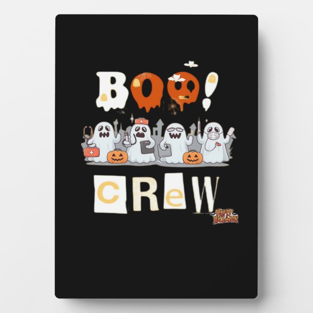 Halloween Nurses Boo Crew Classic T-Shirt Plaque (Front)