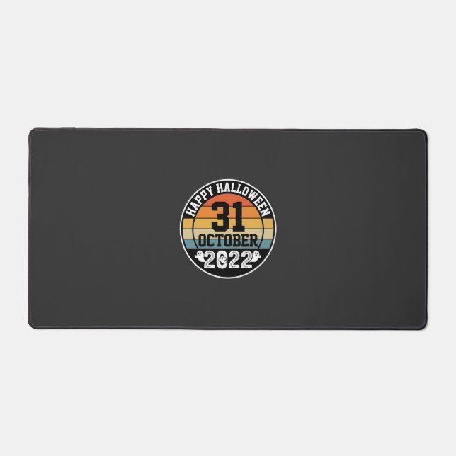 Halloween October 31 2022 Sunset Retro Design_1 Desk Mat (Front)