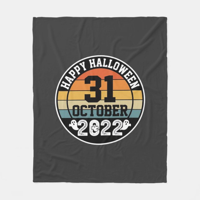Halloween October 31 2022 Sunset Retro Design_1 Fleece Blanket (Front)