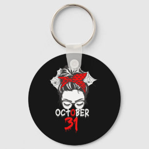 Halloween October 31 Mum Mother Spider Web Key Ring