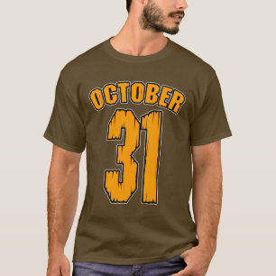 Halloween October 31 Team Player Distressed Varsit T-Shirt