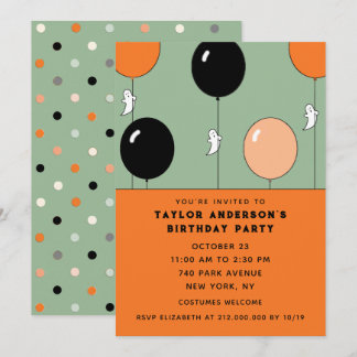 Halloween October Birthday Invitation