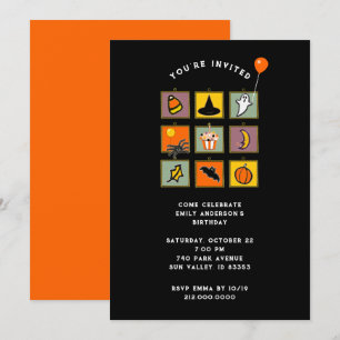 Halloween October Birthday Party Invitation