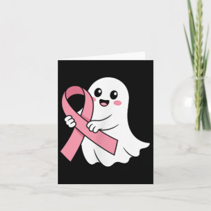 Halloween October Breast Cancer Awareness Pink Cut Card