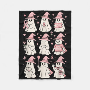 Halloween October Breast Cancer Awareness Pink Cut Fleece Blanket