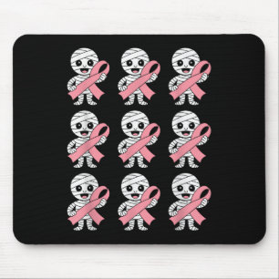 Halloween October Breast Cancer Awareness Pink Cut Mouse Pad