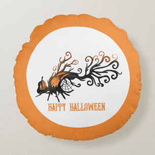 Halloween/October/Fall/pumpkin tree Round Cushion