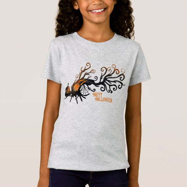 Halloween/October/Fall/pumpkin tree T-Shirt (Front)