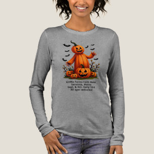 Halloween October Farm Pumpkin Man Business Tri-Blend Shirt