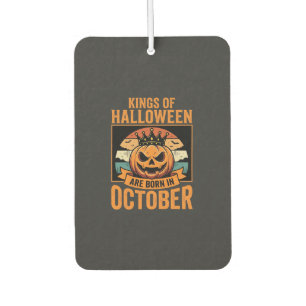 Halloween October Pumpkin King Birthday Design Car Air Freshener