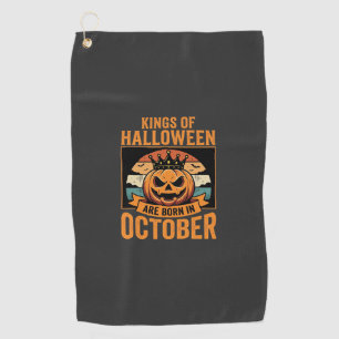 Halloween October Pumpkin King Birthday Design Golf Towel