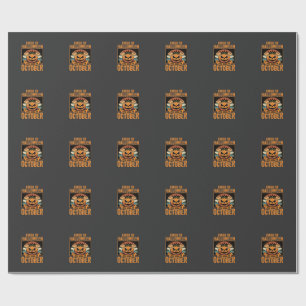 Halloween October Pumpkin King Birthday Design Wrapping Paper