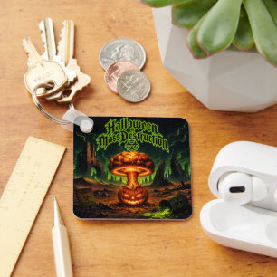 Halloween of Mass Destruction Radioactive Pumpkin Key Ring