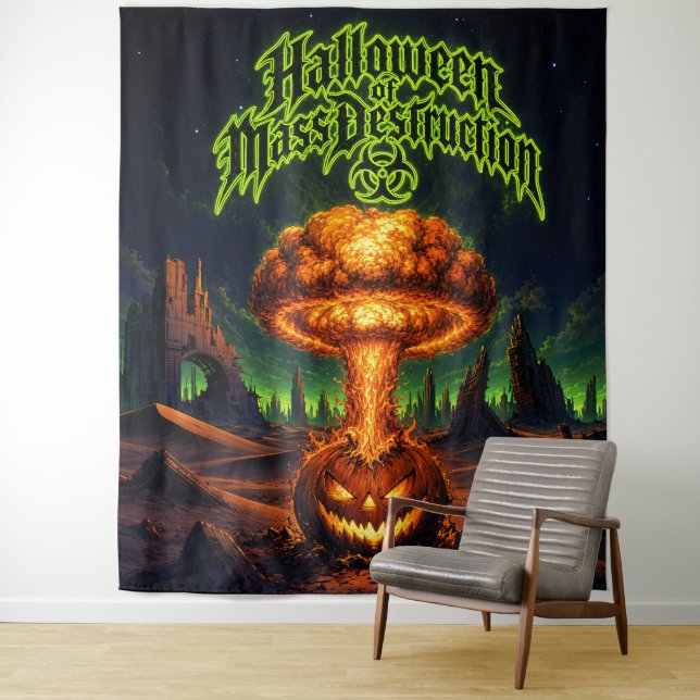 Halloween of Mass Destruction Radioactive Pumpkin  Tapestry (In Situ)