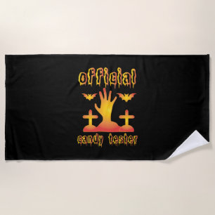 Halloween Offical Candy Tester Birthday Beach Towel