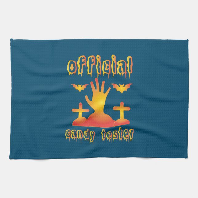 Halloween Offical Candy Tester Birthday Tea Towel (Horizontal)