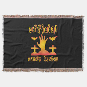 Halloween Offical Candy Tester Birthday Throw Blanket