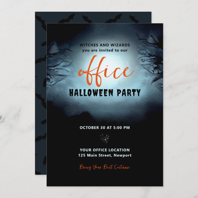 Halloween Office Party Business Corporate Spooky Invitation (Front/Back)