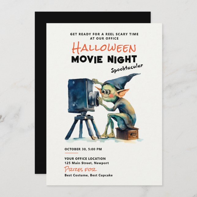 Halloween Office Party Business Movie Gremlin Invitation (Front/Back)