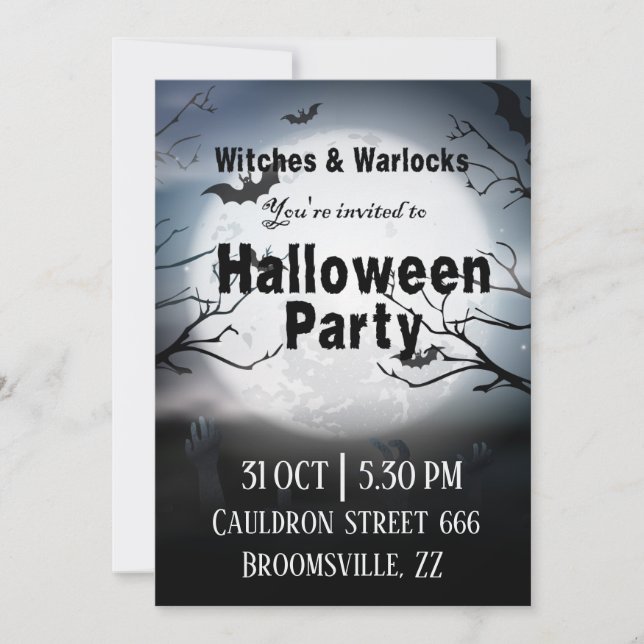 Halloween office party customisable invitation (Front)