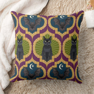 halloween ogee purple green cushion