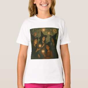 Halloween Oil Painting of Witches in the Woods T-Shirt