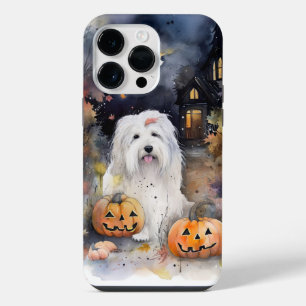 Halloween Old English Sheepdog With Pumpkins Scary iPhone 14 Pro Max Case