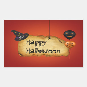 Halloween Old Parchment Greeting - Sticker