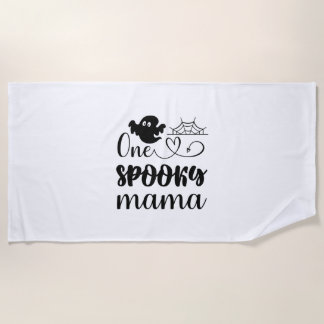 Halloween One Spooky Mama Birthday Beach Towel