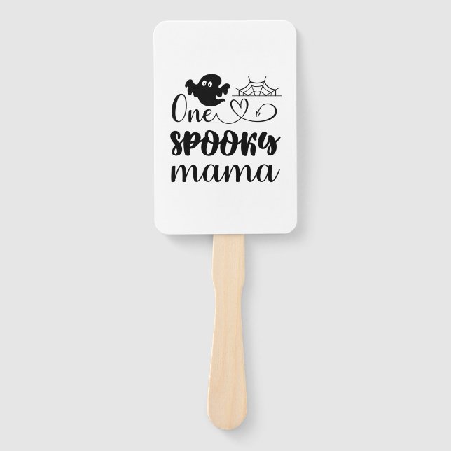 Halloween One Spooky Mama Birthday Hand Fan (Front)