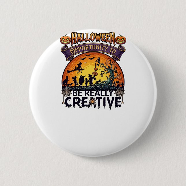 Halloween Opportunity Be Really Creative Witch Tre 6 Cm Round Badge (Front)