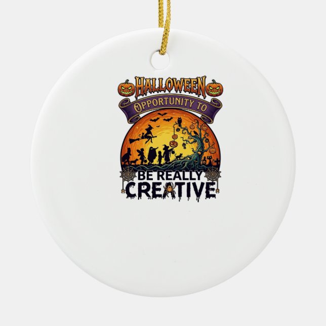 Halloween Opportunity Be Really Creative Witch Tre Ceramic Tree Decoration (Front)