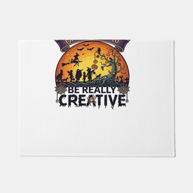 Halloween Opportunity Be Really Creative Witch Tre Doormat (Front)