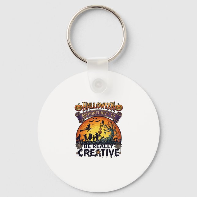 Halloween Opportunity Be Really Creative Witch Tre Key Ring (Front)