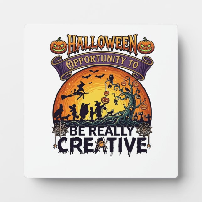 Halloween Opportunity Be Really Creative Witch Tre Plaque (Front)