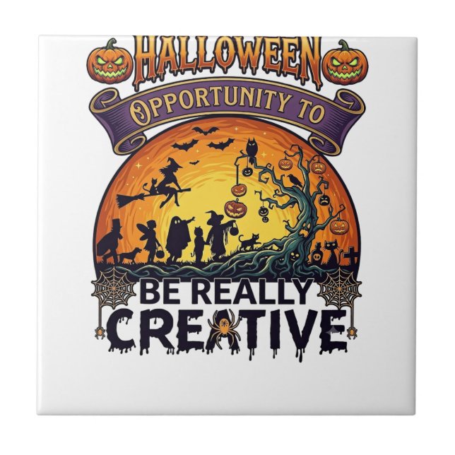 Halloween Opportunity Be Really Creative Witch Tre Tile (Front)