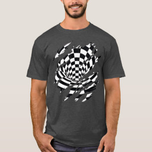 Halloween Optical Illusion Pattern Costume Torn T-Shirt