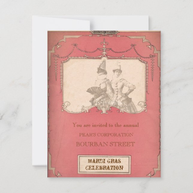 Halloween or Mardi Gras MASQUERADE INVITATIONS (Front)