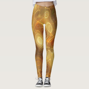 Halloween Orange and Gold Swirl Leggings